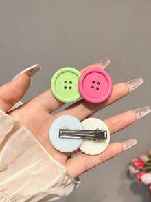 4/2/1pc Candy Color Snap BB Hair Clips, Non-Slip Glossy Hair Clips, Cute Y2K Style Women's Hair Accessories, Suitable For Daily, Campus And Summer Outfits - Multicolor - View 5
