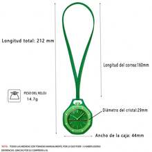ZOEA 1pc Creative Octagonal Pendant Watch, Multifunctional Quartz Keychain With Strap, Bag And Backpack Pendant, Fashion Accessory, Ideal Gift For Friends In 8 Colors - Green - View 8