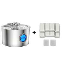 3.2L Stainless Steel Pet Water Fountain, Silent Pump Circulation Filter Cat Dog Water Dispenser, Easy Clean Automatic Water Feeder For Multi Pets No Battery Needed - 3.2L - View 8