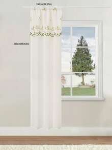 1PC French Country Floral Bellflower Embroidered Sheer Curtain - Semi-Transparent Polyester Sun-Shading Filter, Rod Pocket Design, Suitable For Kitchen, Dining Room And Living Room Decor|Room Decor - White - View 13