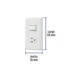 TRUPER KIT 2 PCS - Wall Plate With Single Outlet And Single Switch, Volteck Basic - White - View 4