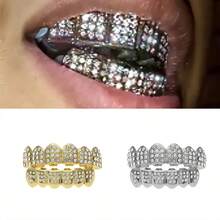 HIPHOP Style Gold Grillz Full Mouth 6 Teeth Dental Caps - Multicolor - View 1