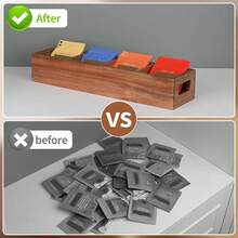 Chicvilla Acacia Wood Tea Bag Organizer With 4 Slots U2013 Tea Bag Holder And Tea Organizer, Sugar Packet Storage For Countertops - White - View 5