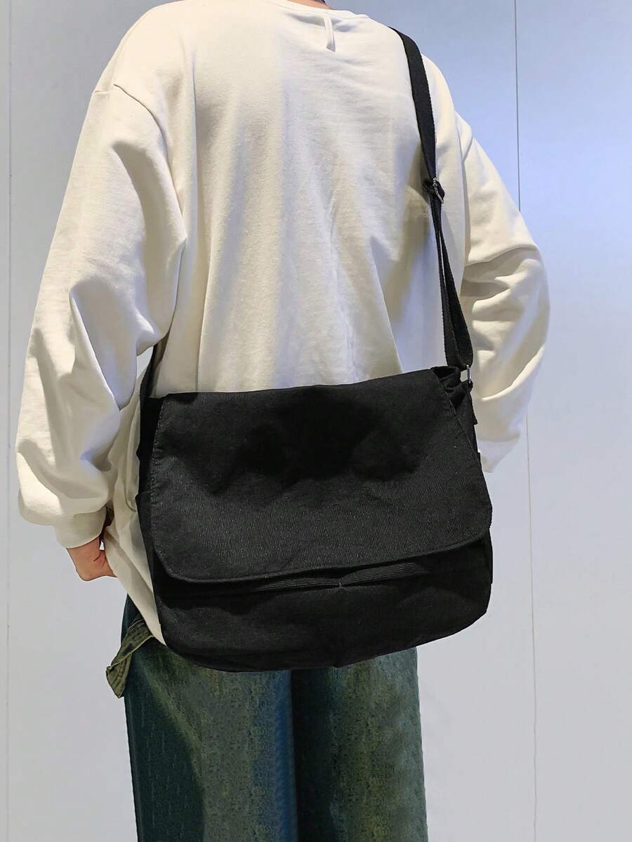 Simple College Student Class Mailman Bag Commuting Shoulder Bag Casual Versatile Crossbody Bag - Multicolor - View 1