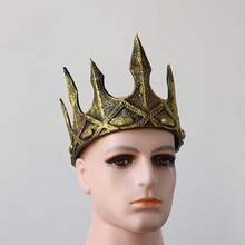 1 pièce/Couronne de Roi Vintage Accessoire de Costume d'Halloween, Couronne de Reine Roi Corbeau Vintage Sombre Cosplay Jeu de Rôle, Parfait pour Fête Déguisement de Vacances - se déguiser - Voir 9