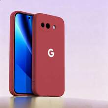 液態矽膠手機殼 附植絨內裡 適用 Pixel 6 6a 6 Pro 7 7a 8 8a 8 Pro 9 9a 9 Pro XL 10 10a 10 Pro XL 11 11 Pro XL - 山茶紅 - 查看 8