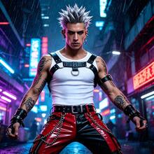 男士寬肩帶扣環吊帶，西部牛仔風配件，龐克風 Cosplay 裝飾肩帶 - 雙肩背帶 - 查看 5