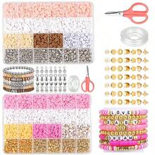 Complete Set Of Macaron Color Soft Clay 24-Grid Flat Beads Decoration DIY Necklace Bracelet Earring Hair Accessory Jewelry Making Casual Versatile Beaded DIY Material Kit - Multicolor - View 9