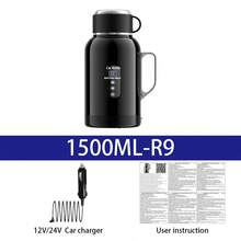 Ketel Listrik Mobil Kapasitas Besar, Kontrol Suhu Sentuh, Lapisan Dalam Stainless Steel 304, Universal 12V/24V, Ketel Air Panas Portabel & Gelas Berinsulasi untuk Mobil, Truk, Perjalanan Mandiri - R9 - View 7