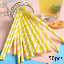 25/100pcs Light Blue/Pink Striped Straws, Beverage Straws, 6mm Diameter, Cute Cartoon Striped Paper Straws, 197mm Length - Perfect For Birthday Parties, Weddings And Anniversaries, Mother's Day - View 29