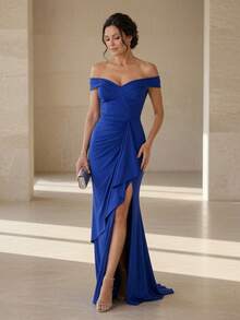 Long Emerald Dress, Blue, Green, Red, Marsala, Rose, Olive + Colors - 寶藍色 - 查看 3