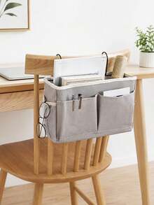 2pcs/1pc Multifunctional Dorm Hanging Storage Bag, Fabric Bedside Phone Organizer, Top Bunk Bedside Storage Tool, Student Sundries And Bed Sheet Hanging Basket, Dorm Storage Tool, Bedside Storage Bag, Storage Supplies - Multicolor - View 4