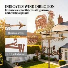 [Local Shipping] Metal Rooster Weathervane, Roof Mount Wind Direction Indicator, Outdoor Weather Vanes-XY381012 - 84J-224V00MX - View 5
