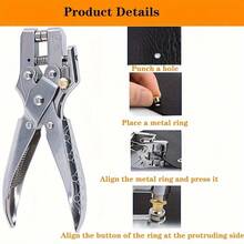 [2-In-1 Punch And Setting Pliers] Steel Eyelet Setter Plier Kit With 100 Eyelets, 2-In-1 Punch And Setting Pliers By ASDTODW For Fabric, Leather, Belts, Canvas, Shoes, Bags - Craft Supplies Tool Set - Hole Punch Plier - View 7