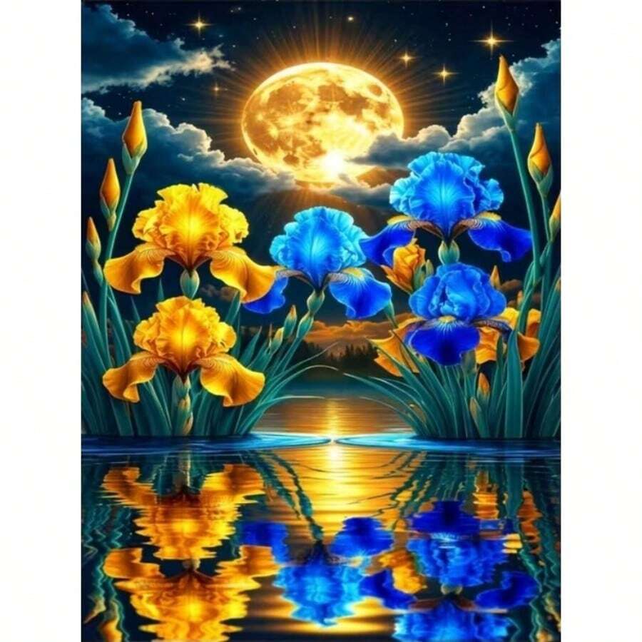 1PC DIY 5D Diamond Painting Kit Orchid Pattern - Round Full Diamond Art Mosaic Craft, Home Wall Decor, Unframed - No Frame - View 1