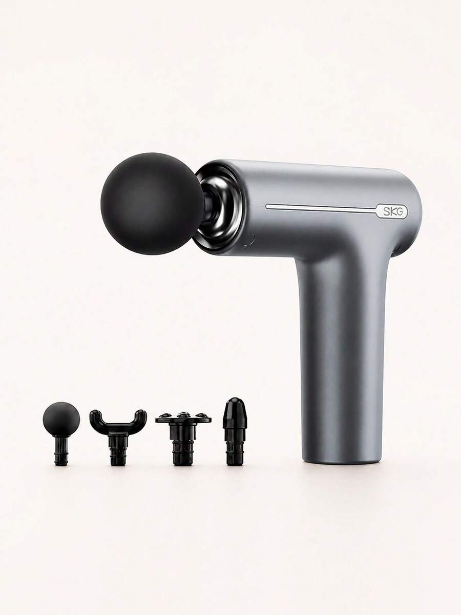 SKG F1 Pro Mini Portable Massage Gun Deep Tissue Percussion Massager, 6 Speeds 4 Heads 3200 RPM, Cordless Rechargeable Muscle Recovery For Neck Back Shoulder Legs, Home Gym Travel Gifts For Mom Dad