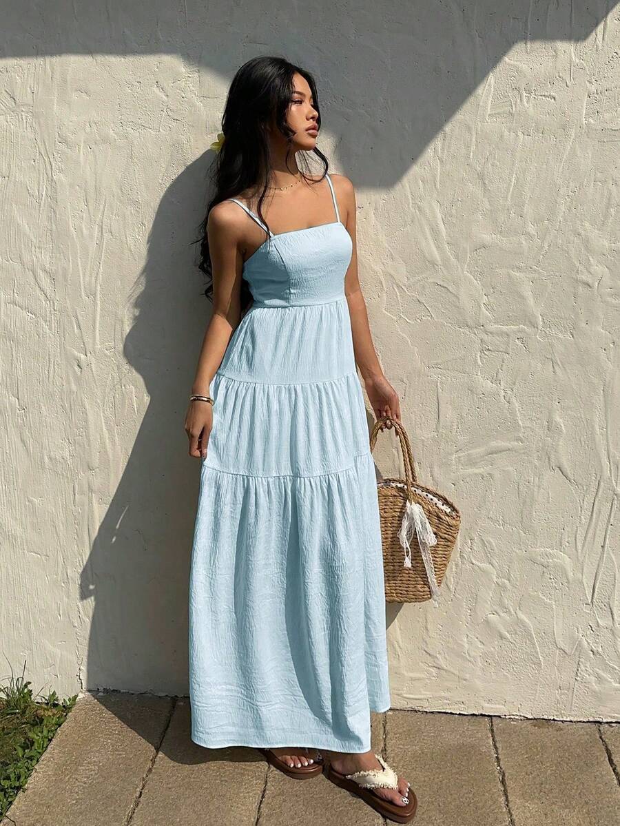 Women Long Dresses - 淺藍色 - 查看 1