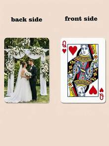 Customized Wedding Photo Card Commemorative Box Set, Floral Rose Personalized Couple Name Wedding Commemorative Card, Customized Text Date Wedding Photo Commemorative Box. - Multicolor - View 10