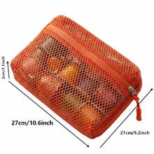 Capsule Coffee Storage Box, Portable Travel Mesh Zipper Storage Bag - Orange - View 10