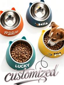 Customizable New Popular Pet Bowls, A Two-In-One Dish For Dogs And Cats, Pet Feeding Supplies - Multicolor - View 6