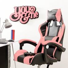 Baroni Home Gaming-Stuhl, Ergonomischer Bürostuhl mit Verstellbarer Rückenlehne, Kopfstütze und Lendenwirbelstütze - Pink - Übersicht 5