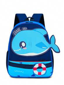 Nueva mochila estilo Academia de Tiburón, linda, ligera y de gran capacidad - Azul Marino - Ver 1
