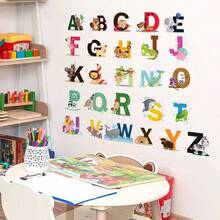 1/3/6 Sheets Self-Adhesive Alphabet Wall Stickers For Kids Room, Colorful ABC Learning Decals, Crayon Nursery Decor, Back To School Classroom Wall Art - Multicolor - View 9