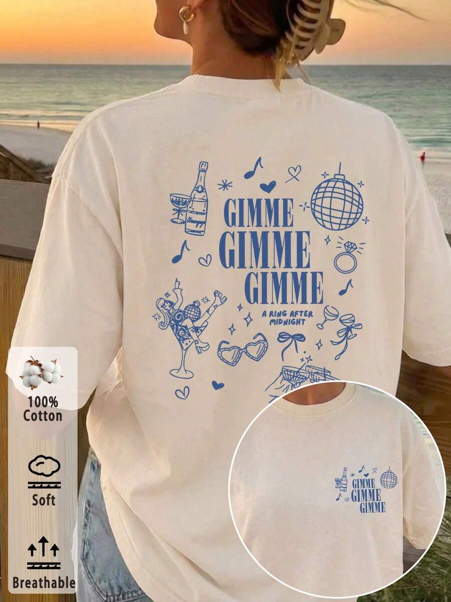 Women T-Shirts - 杏色 - 查看 1