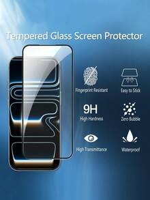 MIGAE 3pcs Full Coverage High Definition 2.5D 9H Tempered Glass Screen Protector, Compatible With IPhone 18 Pro/18 Pro Max/17 Pro Max/17 Pro/17 Air/17, 16 Pro Max/16 Pro/16 Plus/16, 15/15 Plus/15 Pro/15 Pro Max, 14/14 Plus/14 Pro/14 Pro Max, 13/13 Mini/13 Pro/13 Pro Max, 12/12 Mini/12 Pro/12 Pro Max, 11/11 Pro/11 Pro Max, X/XS/XS Max, 8/8 Plus/7/7 Plus Series - Clear - View 3