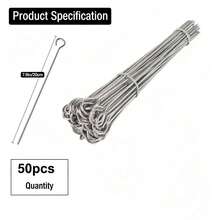 50pcs Stainless Steel Skewers, For Barbecue, Cocktail Stirrers, Reusable Martini Drink Stirrers - Silver - View 12
