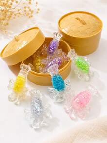 Juguete antiestrés de gelatina transparente y brillante con forma de cangrejo/langosta, estilo marisco, con estuche de vaporera tejida a juego, adorno de mesa con temática marina caprichosa, regalo atento para fiestas y vuelta al cole para coleccionistas de juguetes squishy. - Multicolor - Ver 3