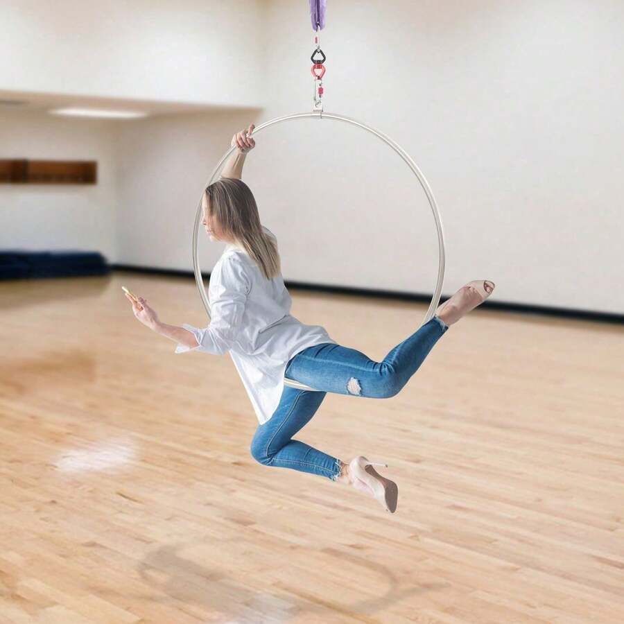 30Kn Stainless Steel Aerial Yoga Ring - Home Gym Ceiling Bracket - Default - View 1