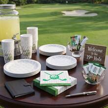 10pcs/20pcs/40pcs/50pcs/Set Golf Ball Theme Paper Napkin Cup Paper Tray, 7inch/9inch Paper Tray, Golf Ball Theme Paper Napkin Cup, Golf Ball Theme Birthday Party Disposable Tableware Supplies, Decorative Tableware, Suitable For Golf Enthusiasts, Wedding Party, Baby Shower, Baptism, Birthday And Other Occasions. - Multicolor - View 2