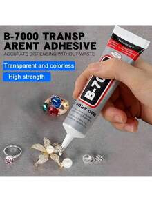 15/50/110ml B7000 水鑽膠水，軟細尖頭黏著劑，適用於 DIY 珠寶水鑽鑲嵌、皮革修補、手機殼、剪貼簿、節日禮物與手工藝項目，手工黏著劑 - A - 查看 1
