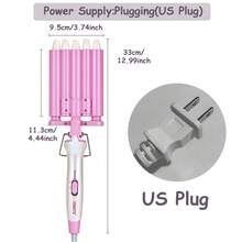 CRASTS 5-Barrel Curling Iron Wave Hair Curler Egg Curl Wand Temperature Control Large Barrel Water Wave 5-Tube Electric Hair Straightener Egg Curl Hair Curler - Lilac Purple - View 12
