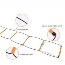 CENLEN 10/16-Grid Orange Fixed Agility Ladder, Multi-Functional Butterfly Agility Ladder, Soccer Speed And Agility Training Equipment - Orange-16 Slots - View 3