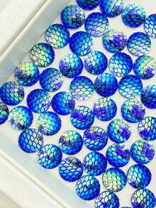 1 Pack 50pcs Round Iridescent Gradient Fish Scale Resin Sequins DIY Clothing Accessories Shoes Hats Bags Hair Accessories - Light Pink AB - View 9