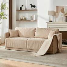 Modern Minimalist Fabric Sofa With Multifunctional Conversion – Comfortable Sofa Bed For Living Room - 米色 - 查看 1
