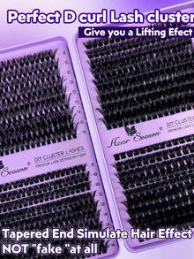 666 Clusters D Curl Faux Mink Eyelashes, DIY Eyelash Extension Book, 8-16mm, 40D+60D+80D+100D Mixed Pack, Natural, Long, Lightweight, Soft And Reusable, Suitable For Daily, Party, Wedding, Travel And Halloween Occasions. Back To School - D - View 2