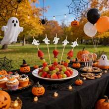 100pcs/Pack (12cm/4.72in) Cute Creative Halloween Fairy Monster Disposable Fruit Picks, Suitable For Bar, Restaurant, Party, Platter, Cake, Dessert, Cocktail And Burger Decoration - View 2