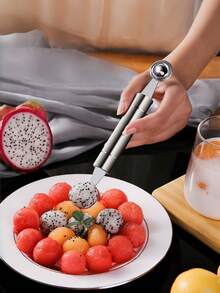 [3pcs Set Watermelon Slicer] 3pcs Easy-Cut Stainless Steel Watermelon Slicer, Watermelon Chunk Slicer, Watermelon Fruit Divider, Watermelon Ball Scooper, Summer Melon Eating Tool - Multicolor - View 3