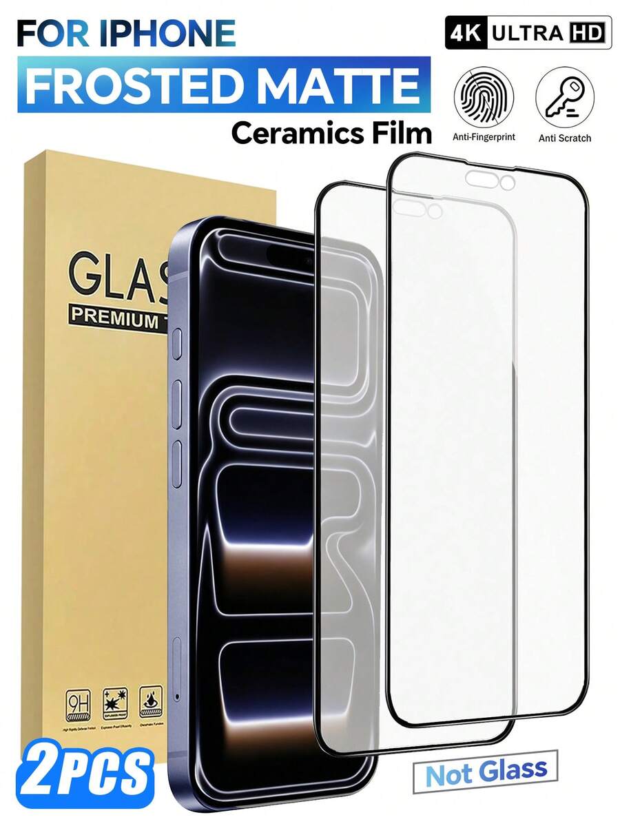 2pcs 18 Pro/18 Pro Max/17 Pro Max 6.9 Inch Matte Screen Protector, High Definition TPU Material, Non-Tempered Glass, Full Coverage, Anti-Fingerprint, Bubble-Free, Easy Installation - Clear - View 1