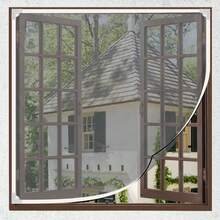 1pc Adjustable Magnetic Window Screen, High Breathability Polyester Fiber Mesh, No Drilling Self-Adhesive Easy Installation, Magnetic Closure Design, Fine Insect Mesh, Suitable For Home And Apartment Indoor Window Protection - Multiple Styles - View 2