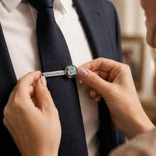 Wedding Gift, Personalized Photo Tie Clip For Father, Personalized Photo Tie Bar, Customized Tie Bar, Father's Day Gift For Father, Unique Sentimental Jewelry - Multicolor - View 5