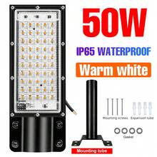 Striscia LED per illuminazione stradale con tubo di installazione, luce da parete esterna 220V per cortile, strada, portico, parcheggio, corridoio, giardino posteriore, giardino, fienile, patio, luce allagante luminosa, recinzione, sentiero, casa, garage, magazzino, luce a palo cablata, 50/96 LED - Lampione stradale a LED - Visualizzare 14