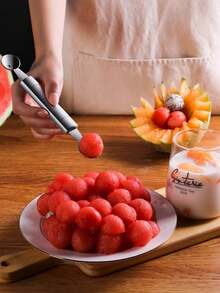 [3pcs Set Watermelon Slicer] 3pcs Easy-Cut Stainless Steel Watermelon Slicer, Watermelon Chunk Slicer, Watermelon Fruit Divider, Watermelon Ball Scooper, Summer Melon Eating Tool - Multicolor - View 7