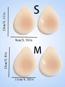 2/4pcs Women's Adhesive Teardrop-Shaped Lift-Up Breast Pads, Invisible Seamless Ultra-Thin Design - Multicolor - View 6
