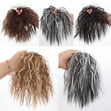 Wavy Curly Chignon Hair Bun With Rubber Band Synthetic Curly Hair Bun Extensions Wig Fluffy Hairpiece For Women Daily Party Use - Multicolor - View 2