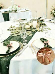 6/12pcs Butterfly Napkin Rings, Metal Butterfly Napkin Clips, Reusable, Suitable For Home Gatherings, Banquets, 3D Gold Ribbon Butterfly Napkin Clips, Suitable For New Year Table Decor, Party Holiday Supplies - Multiple Styles - View 11
