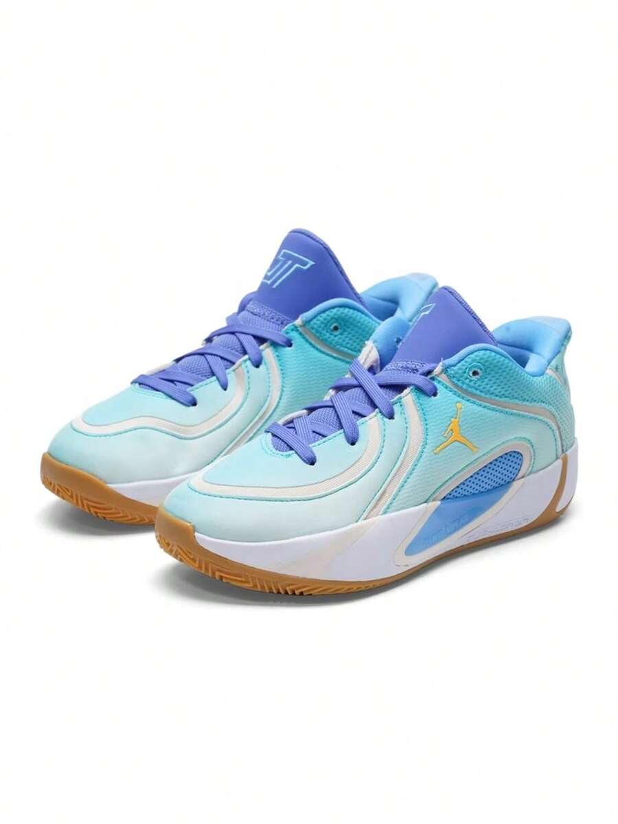 Nike 新款實戰訓練緩震場上比賽青少年運動大童籃球鞋 - 薄荷綠/藍色 - 查看 1